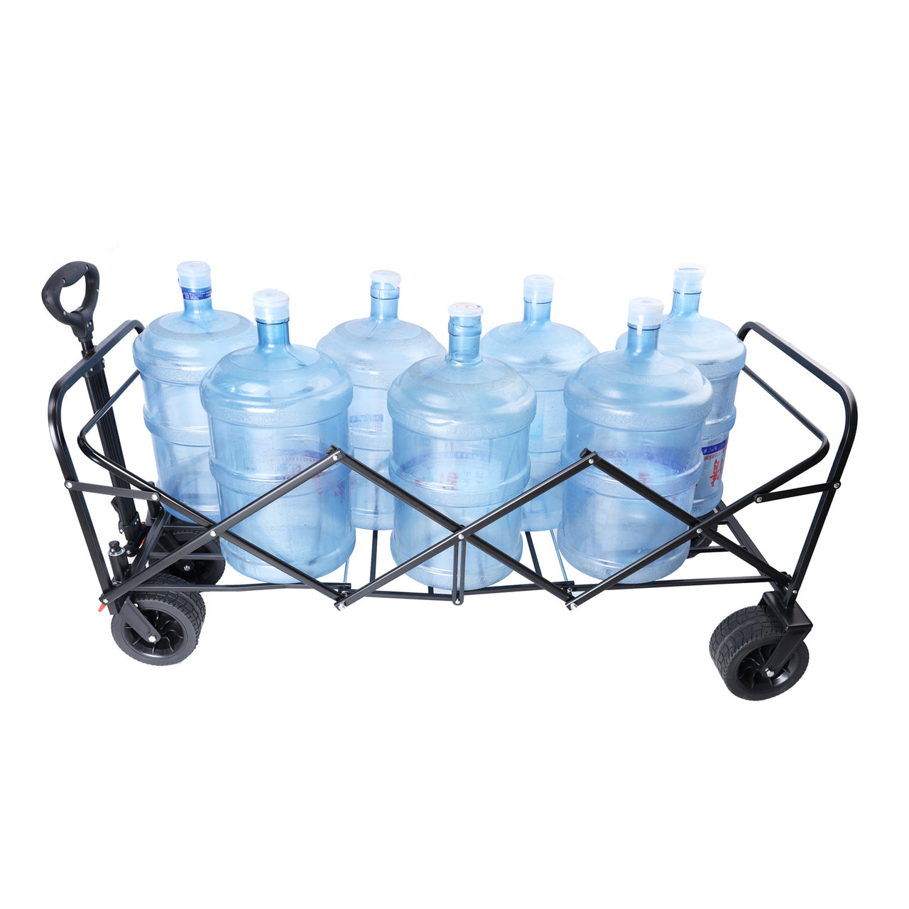 Large Capacity Folding Wagon Cart Extra Long  (black + blue)