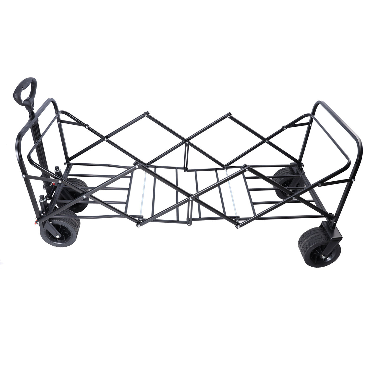 Large Capacity Folding Wagon Cart Extra Long  (black + blue)