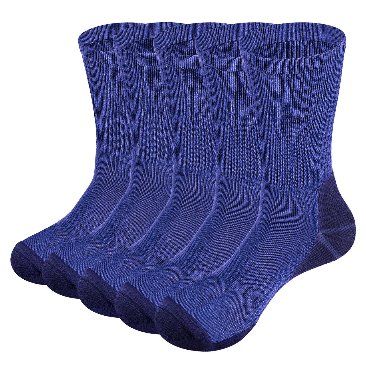 Moisture Wicking Mid Calf Thermal Socks( 5 Pairs/Pack)