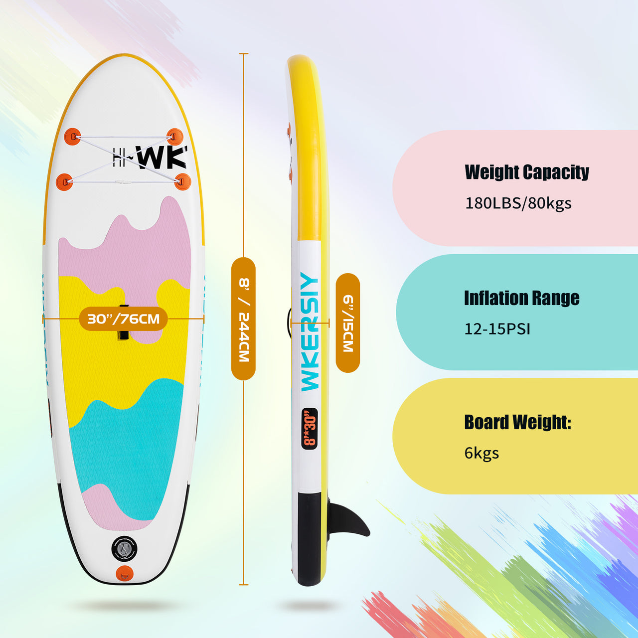 Inflatable Paddle Board 8' Kids SUP - Complete Package