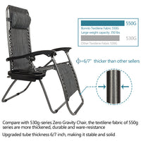 Thumbnail for Infinity Zero Gravity Chair 2 Pack, Outdoor Lounge Patio Chairs with Pillow and Utility Tray