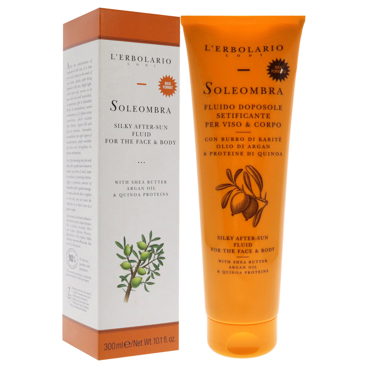 Soleombra Silky After-Sun Fluid by LErbolario for Unisex - 10.1 oz Sunscreen