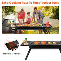 Thumbnail for Foldable Charcoal BBQ Grill with Shelf Stainless Steel Grill