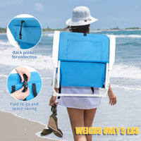 Thumbnail for Blue Oxford Cloth White Iron Frame Beach Chair