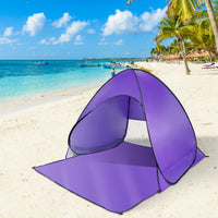 Thumbnail for Pop Up Beach Tent Sun Shade Shelter Anti-UV Automatic Waterproof Tent Canopy for 2/3 Man w/ Net Window Storage Bag