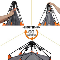 Thumbnail for 3-4 Person Camping Instant Pop-up Tent, Sun Shelter Waterproof Double Layer 4 Seasons Lightweight Tent