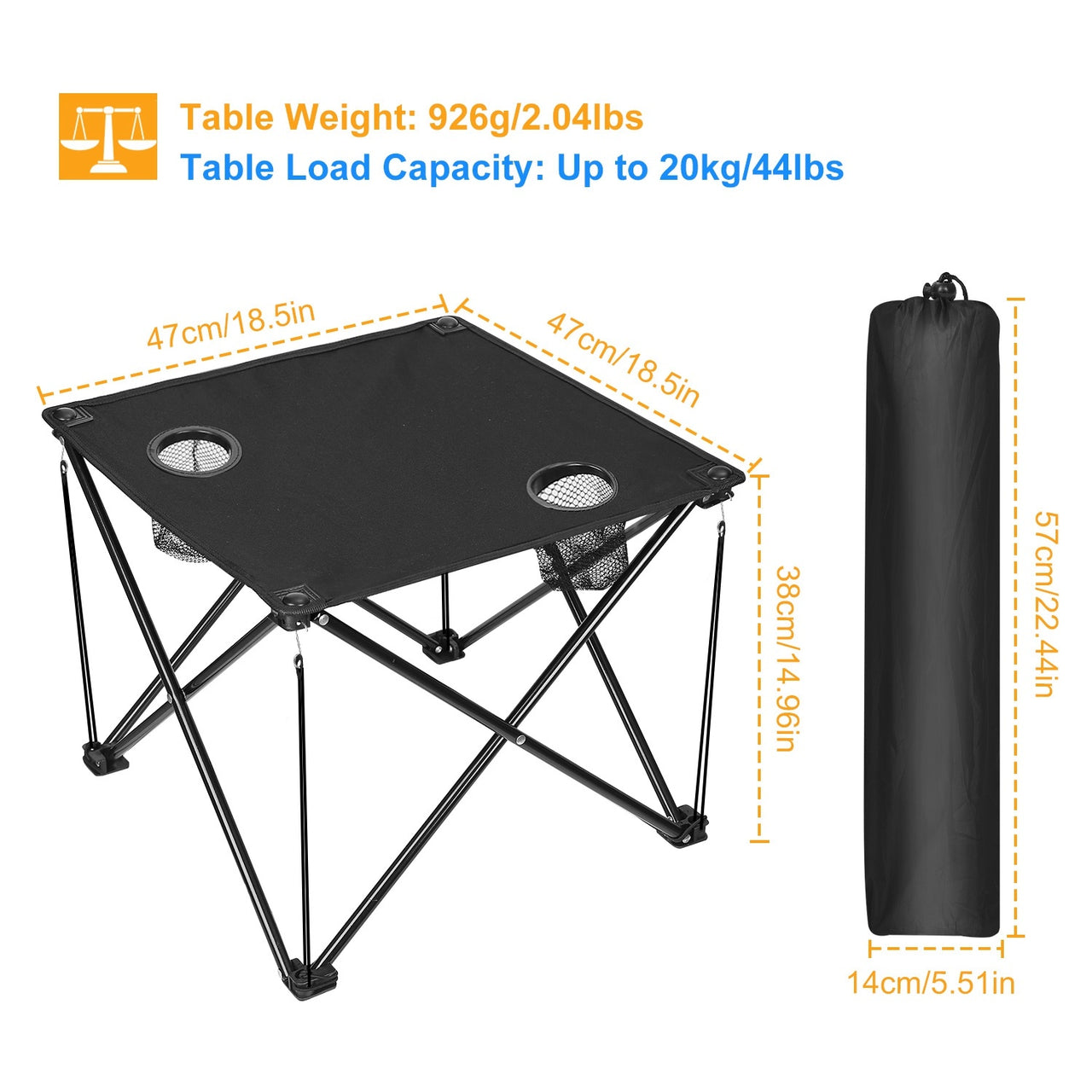 1Pc Foldable Camping Table Portable Picnic Table Lightweight