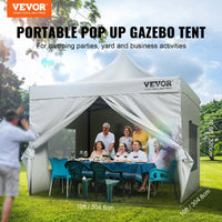 Thumbnail for 10x10 FT Pop up Canopy with Removable Sidewalls & Wheeled Bag, UV Resistant Waterproof