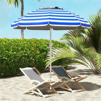 Thumbnail for High Quality Beach Umbrella Blue-White Stripe