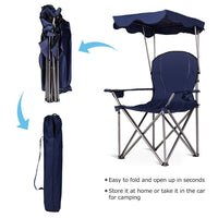 Thumbnail for Folding Beach Canopy Chair with Cup Holders