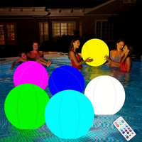 Thumbnail for 1 Pack, Waterproof Inflatable Led Beach Ball--16 Colors 4 Light Modes (16in)