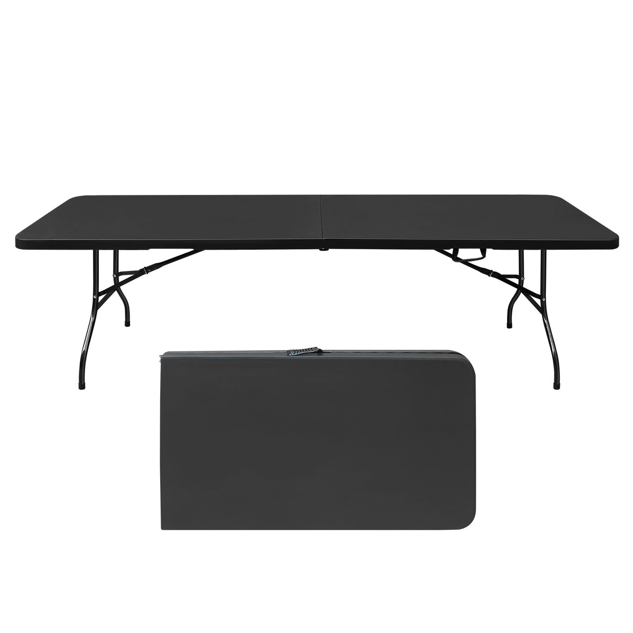 8ft Folding Table, Portable Plastic Coffee Table Height