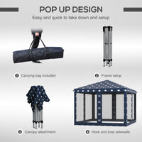 Thumbnail for 10' x 10' Pop Up Canopy Tent with Netting, Screen House Room with Carry Bag