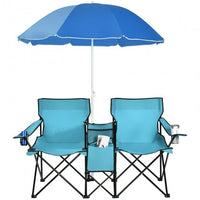 Thumbnail for Portable Folding Picnic Double Chair With Umbrella