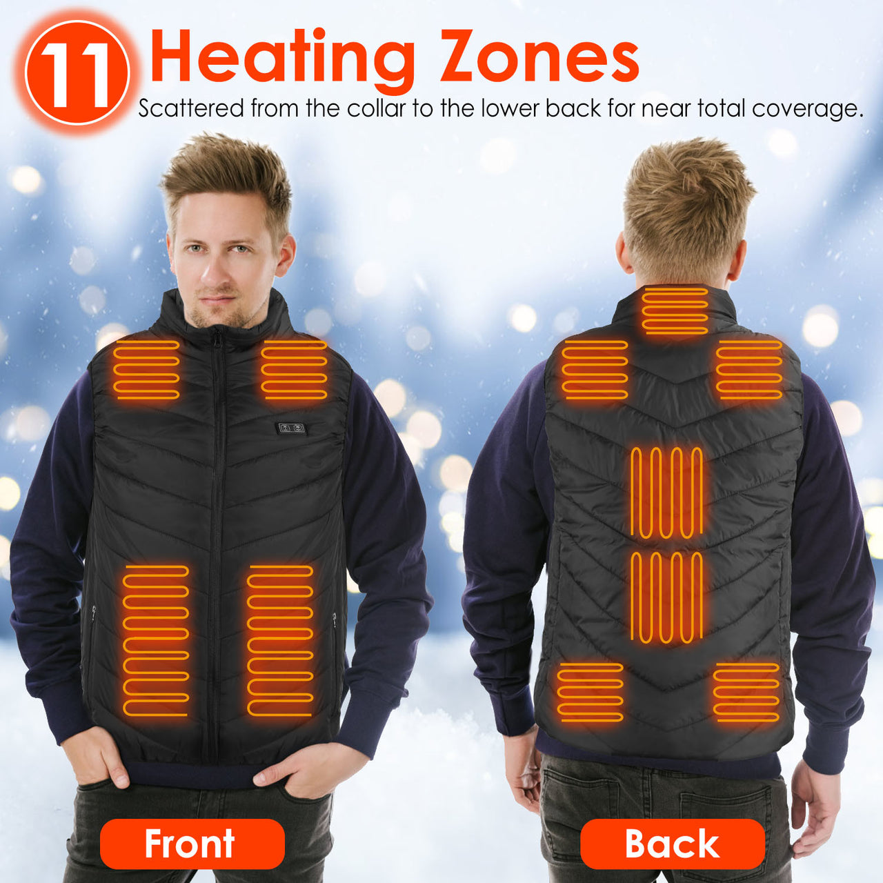 Heated Vest Electric USB Jacket Men/Women with 3 Temperature Levels