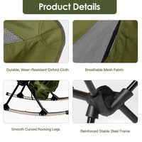 Thumbnail for Portable Camping Rocking Chair with Carry Bag, High Back