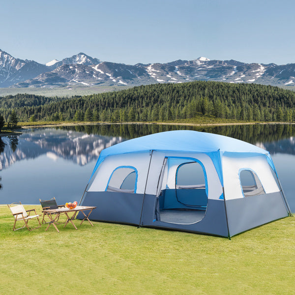 14 Person Camping Tent Dark Blue And White