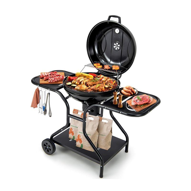 BBQ Charcoal Grill with Bottom Storage Shelf