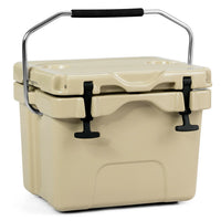 Thumbnail for 16 Quart 24-Can Capacity Portable Insulated Ice Cooler with 2 Cup Holders