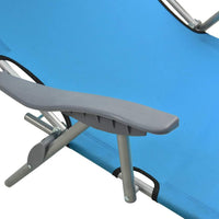 Thumbnail for Sun Lounger with Canopy Steel Blue