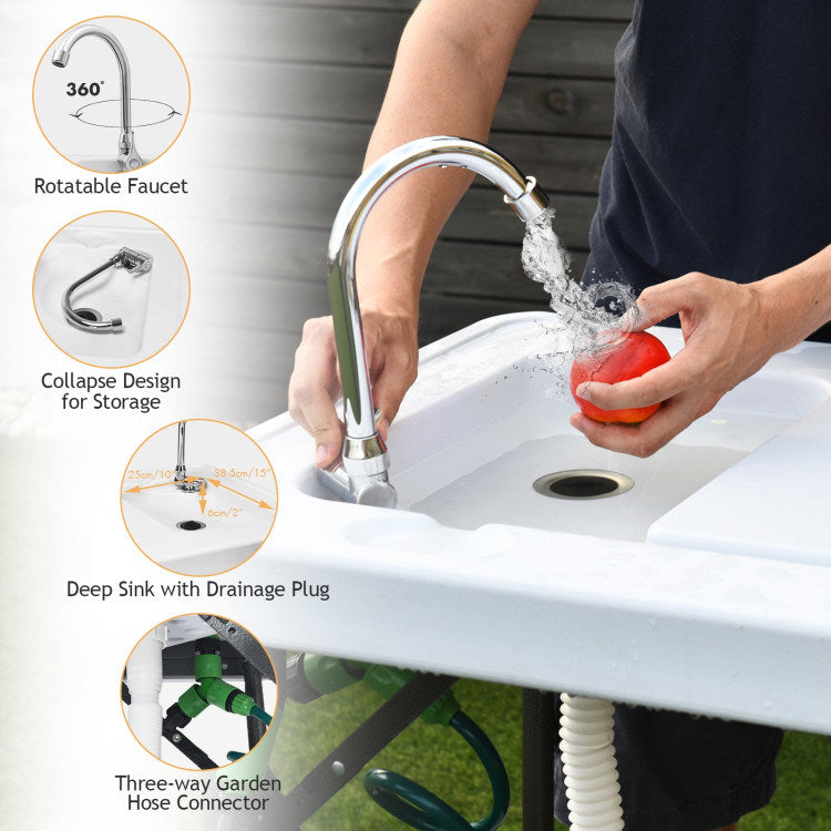 Folding Cleaning Sink Faucet with Sprayer