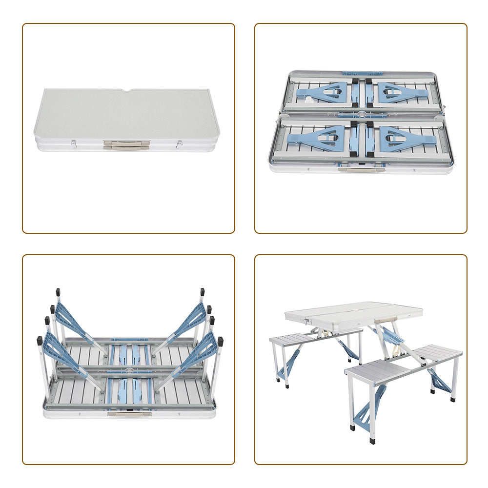 One Piece Folding Table and Chair Aluminum Alloy--YS