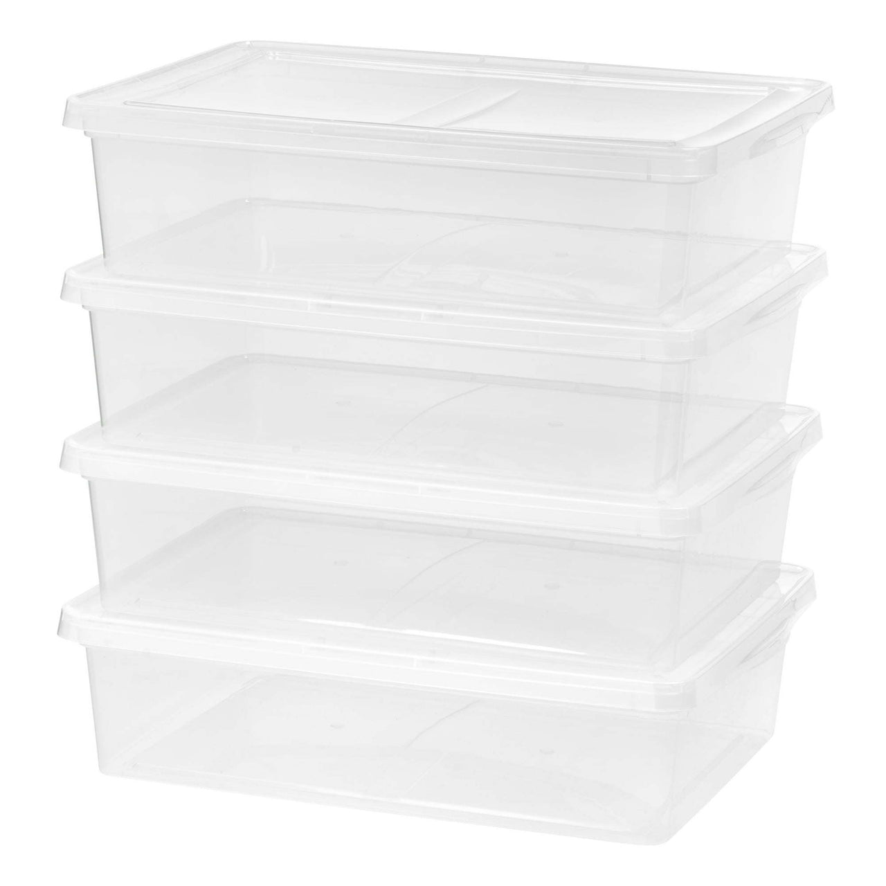 28 Quart Large Bed Plastic Storage Box, Clear, Set of 4