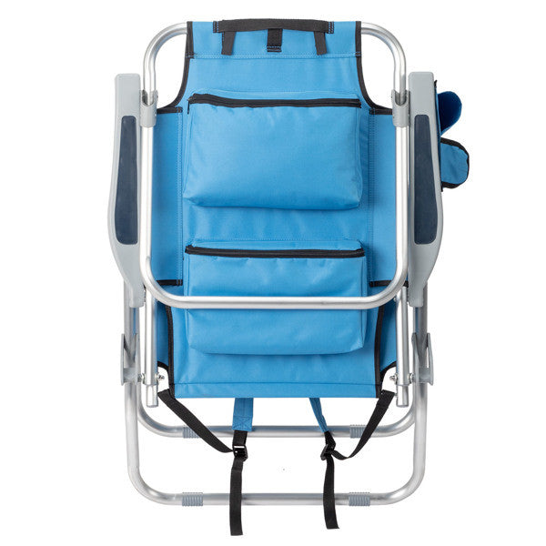 Backpack Heightened Oxford Cloth Silver White Aluminum Tube Bearing 100kg Beach Chair Blue