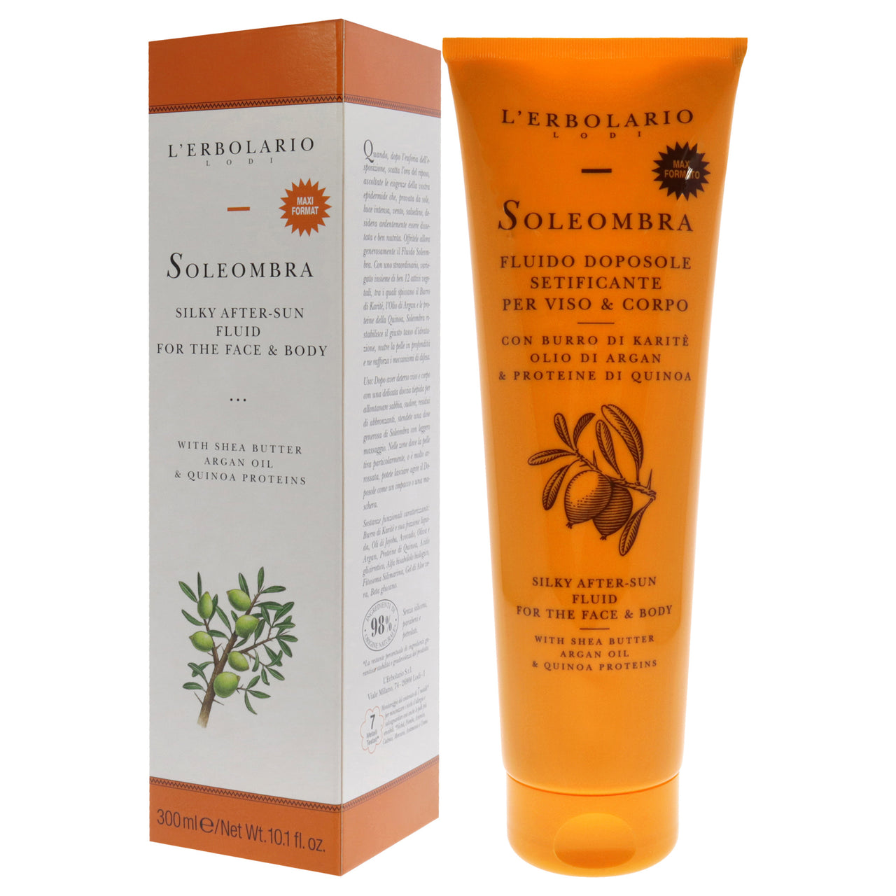 Soleombra Silky After-Sun Fluid by LErbolario for Unisex - 10.1 oz Sunscreen