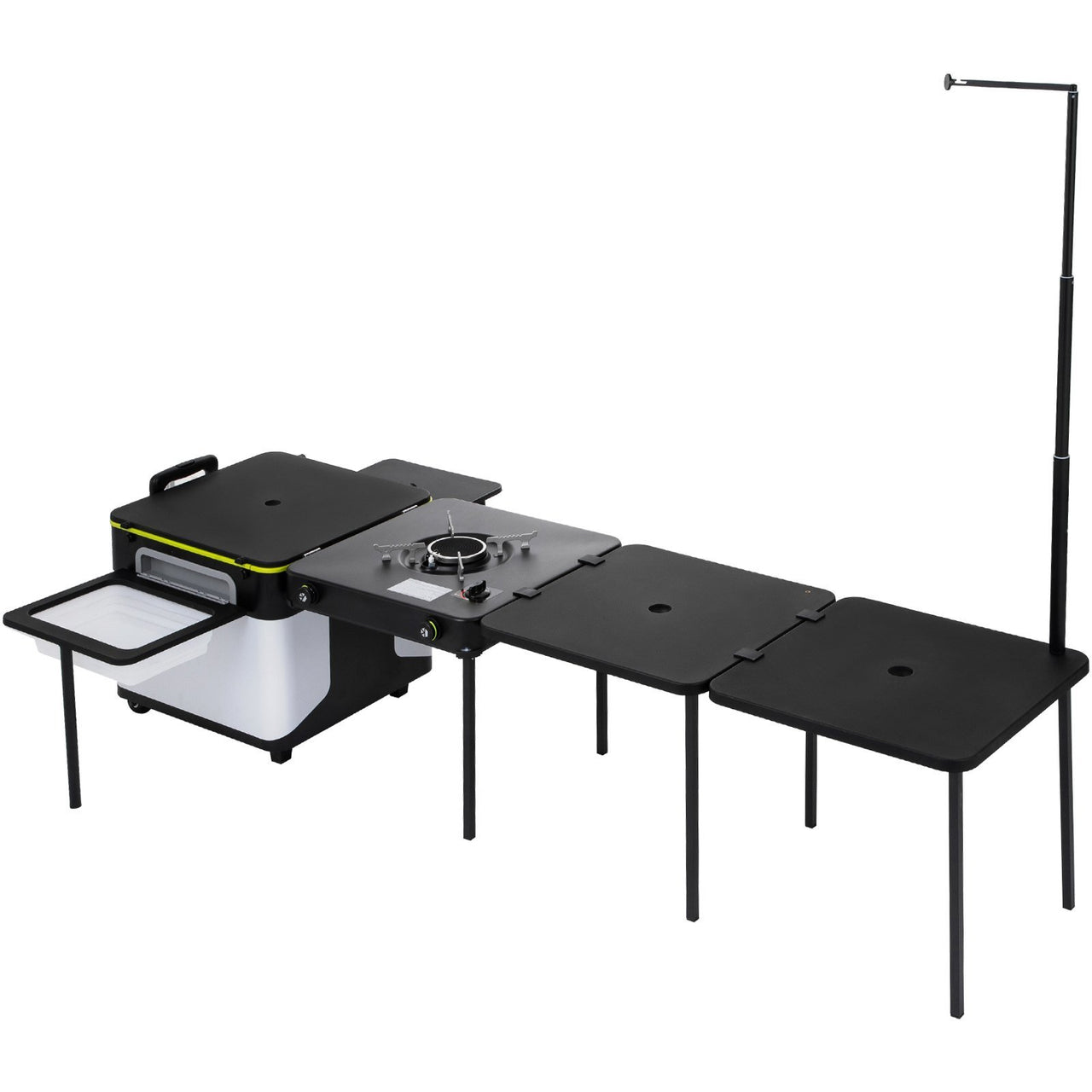 VEVOR Outdoor Mobile Kitchen, Camp Box with Wheels- All in One Integrated Cooking Station with Windproof Stove