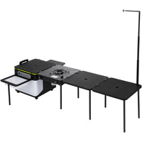 Thumbnail for VEVOR Outdoor Mobile Kitchen, Camp Box with Wheels- All in One Integrated Cooking Station with Windproof Stove