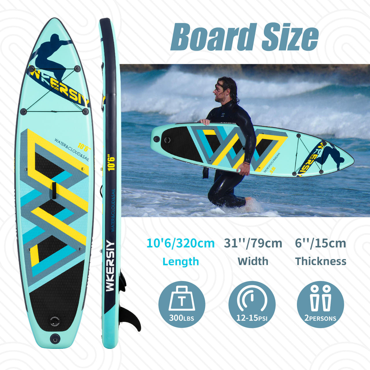 Inflatable Paddle Board 10'6" - Complete SUP Package