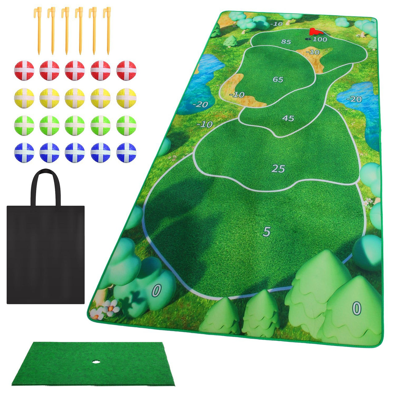 Golf Game Chipping Mat, 20Pcs, Sticky Golf Balls