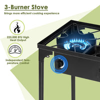 Thumbnail for 225,000-BTU Portable Propane 3 Burner Gas Cooker