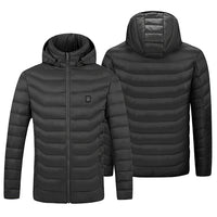 Thumbnail for Heated Jacket -Lightweight Winter Hooded Jacket with 3-Level Heating Modes 8 Heating Zones Detachable Zipper Hood