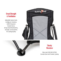 Thumbnail for Low Folding Camping/Beach Chair, Mesh Back Lounger