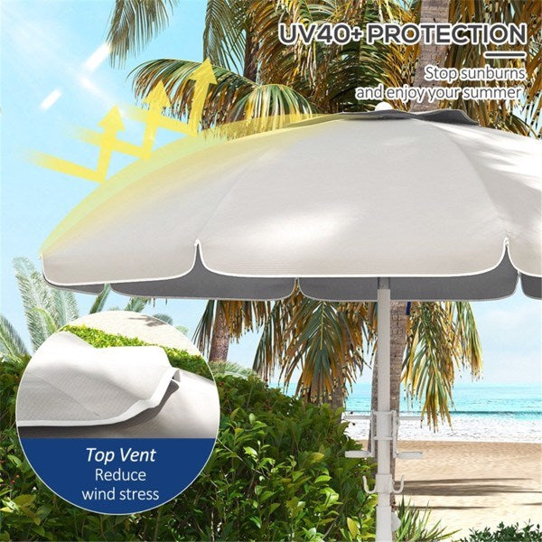 High Quality Beach Umbrella-Cream White