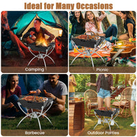 Thumbnail for 3-in-1 Camping Campfire Grill with Stainless Steel Grills Carrying Bag & Gloves