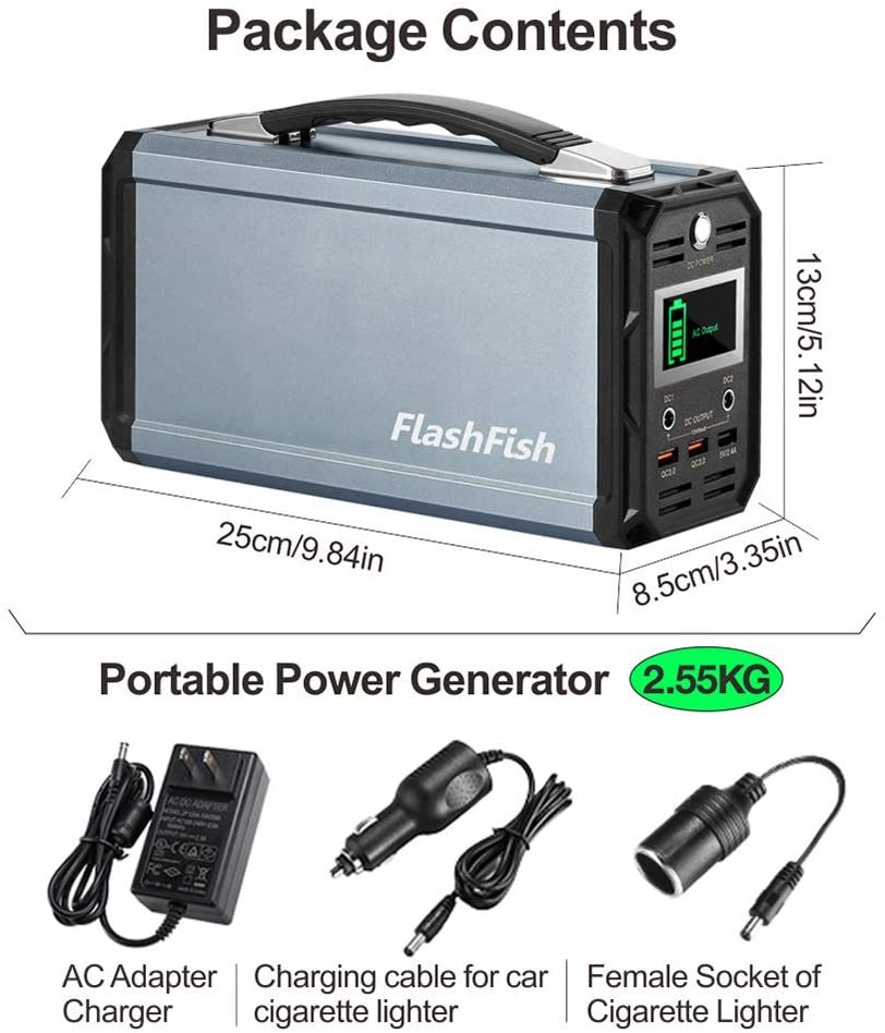 300W, 60000mAh FlashFish Portable Power Station