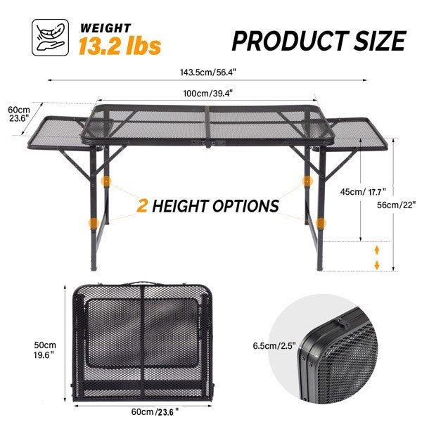 4.7 FT Portable Picnic Table Adjustable Height