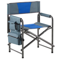 Thumbnail for 2-piece Padded Folding Outdoor Chair with Storage Pockets; Lightweight Oversized Directors Chair