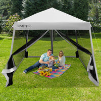 Thumbnail for 10 x 10 Feet Pop Up Canopy with Mesh Sidewalls and Roller Bag