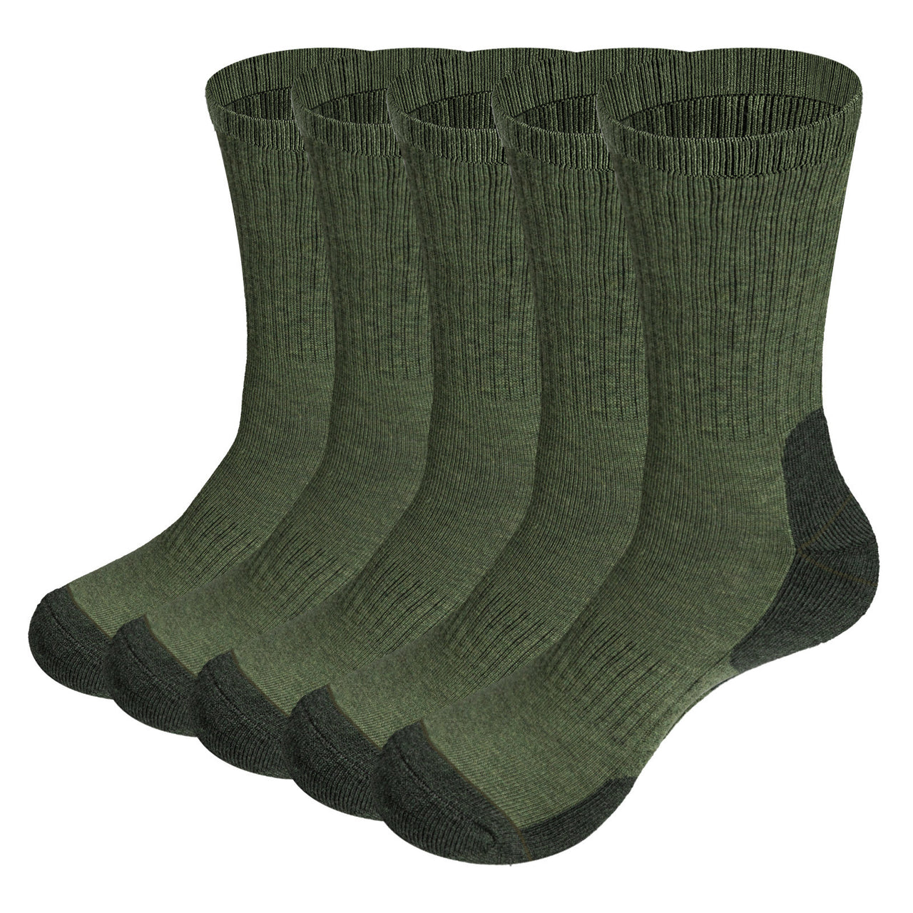 Moisture Wicking Mid Calf Thermal Socks( 5 Pairs/Pack)