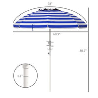 Thumbnail for High Quality Beach Umbrella Blue-White Stripe