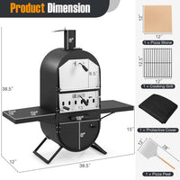 Thumbnail for Outdoor Pizza Oven with 600D Oxford Fabric Cover 12 Inch Pizza Stone and Cooking Grill