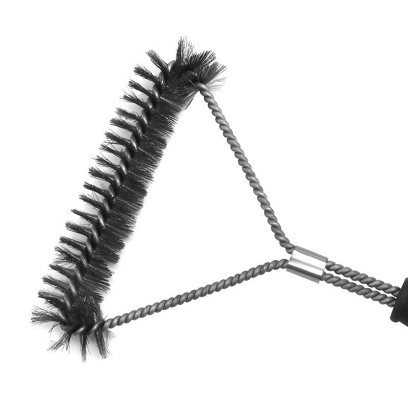 Grill Cleaning Brush; Long-handled Y-shaped Curling Brush