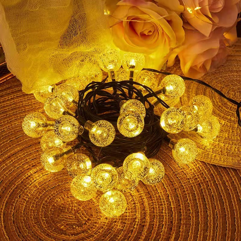 Big Bulb Solar Bubble Light String; 1inch Waterproof Solar Outdoor Light Strip