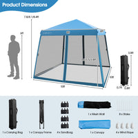 Thumbnail for 10 x 10 Feet Pop Up Canopy with Mesh Sidewalls and Roller Bag