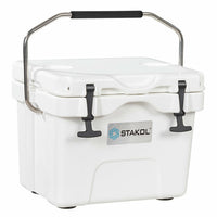 Thumbnail for 16 Quart 24-Can Capacity Portable Insulated Ice Cooler with 2 Cup Holders