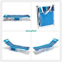 Thumbnail for Beach Lounge Chair, 180-degree & Lay Flat, Portable With Padded Comfy Pillow